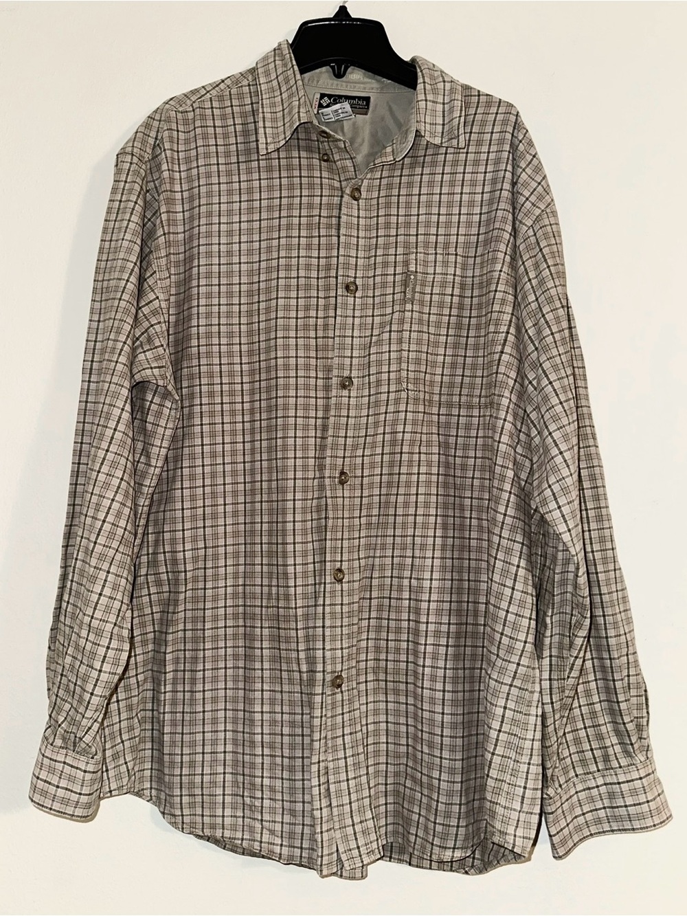 Columbia Brown Plaid Button Down Shirt